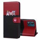 For Motorola Moto E13 Cute Pet Series Color Block Buckle Leather Phone Case(Black) - 1