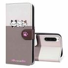 For Sony Xperia 10 V Cute Pet Series Color Block Buckle Leather Phone Case(Pale Mauve) - 1