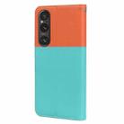 For Sony Xperia 1 V Cute Pet Series Color Block Buckle Leather Phone Case(Sky Blue) - 3