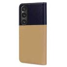 For Sony Xperia 1 V Cute Pet Series Color Block Buckle Leather Phone Case(Khaki) - 3