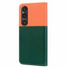 For Sony Xperia 1 V Cute Pet Series Color Block Buckle Leather Phone Case(Dark Green) - 3