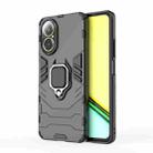 For Realme C67 4G Shockproof PC + TPU Holder Phone Case(Black) - 1