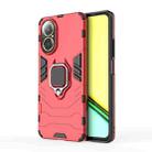 For Realme C67 4G Shockproof PC + TPU Holder Phone Case(Red) - 1