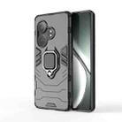 For Realme GT Neo6 SE Shockproof PC + TPU Holder Phone Case(Black) - 1