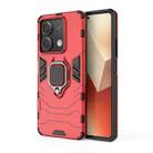 For Xiaomi Redmi Note 13 Shockproof PC + TPU Holder Phone Case(Red) - 1