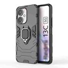 For Xiaomi Redmi 13C 4G / 5G  Shockproof PC + TPU Holder Phone Case(Black) - 1