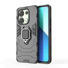 For Xiaomi Redmi Note 13 4G Shockproof PC + TPU Holder Phone Case(Black) - 1