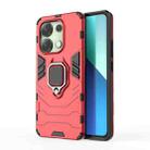 For Xiaomi Redmi Note 13 4G Shockproof PC + TPU Holder Phone Case(Red) - 1