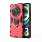 For Xiaomi Redmi A3 4G Shockproof PC + TPU Holder Phone Case(Red) - 1