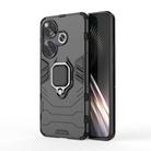 For Xiaomi Poco F6 Shockproof PC + TPU Holder Phone Case(Black) - 1