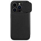 For iPhone 15 Pro NILLKIN QIN Series Pro Plain Leather Phone Case(Black) - 1