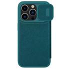 For iPhone 15 Pro NILLKIN QIN Series Pro Plain Leather Phone Case(Green) - 1