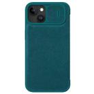 For iPhone 15 Plus NILLKIN QIN Series Pro Plain Leather Phone Case(Green) - 1