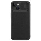 For iPhone 15 NILLKIN QIN Series Pro Plain Leather Phone Case(Black) - 1