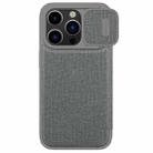 For iPhone 15 Pro NILLKIN QIN Series Pro Fabric Textured Leather Phone Case(Grey) - 1