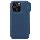 For iPhone 15 Pro NILLKIN QIN Series Pro Fabric Textured Leather Phone Case(Blue) - 1