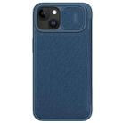 For iPhone 15 Plus NILLKIN QIN Series Pro Fabric Textured Leather Phone Case(Blue) - 1