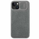 For iPhone 15 NILLKIN QIN Series Pro Fabric Textured Leather Phone Case(Grey) - 1