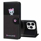 For iPhone 14 Pro Max Cute Pet Series Color Block Buckle Leather Phone Case(Dark Grey) - 1