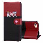 For iPhone SE 2022 / 2020 / 8 / 7 Cute Pet Series Color Block Buckle Leather Phone Case(Black) - 1