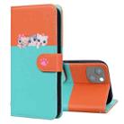 For iPhone 13 Cute Pet Series Color Block Buckle Leather Phone Case(Sky Blue) - 1