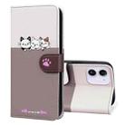 For iPhone 12 / 12 Pro Cute Pet Series Color Block Buckle Leather Phone Case(Pale Mauve) - 1