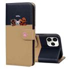 For iPhone 11 Pro Max Cute Pet Series Color Block Buckle Leather Phone Case(Khaki) - 1