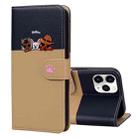 For iPhone 11 Pro Cute Pet Series Color Block Buckle Leather Phone Case(Khaki) - 1