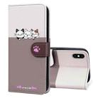 For iPhone X / XS Cute Pet Series Color Block Buckle Leather Phone Case(Pale Mauve) - 1