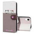 For iPhone XR Cute Pet Series Color Block Buckle Leather Phone Case(Pale Mauve) - 1