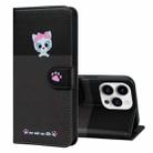 For iPhone 15 Pro Max Cute Pet Series Color Block Buckle Leather Phone Case(Dark Grey) - 1