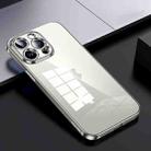 For iPhone 15 Pro Max SULADA Shine Through Series Plating TPU Transparent Phone Case(Titanium Grey) - 1