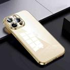 For iPhone 15 Pro SULADA Shine Through Series Plating TPU Transparent Phone Case(Gold) - 1