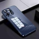 For iPhone 15 Pro SULADA Shine Through Series Plating TPU Transparent Phone Case(Titanium Blue) - 1