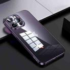 For iPhone 15 Pro SULADA Shine Through Series Plating TPU Transparent Phone Case(Dark Purple) - 1