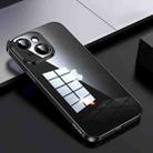 For iPhone 15 Plus SULADA Shine Through Series Plating TPU Transparent Phone Case(Space Black) - 1