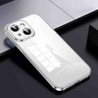 For iPhone 15 Plus SULADA Shine Through Series Plating TPU Transparent Phone Case(Silver) - 1