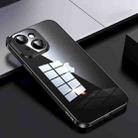 For iPhone 15 SULADA Shine Through Series Plating TPU Transparent Phone Case(Space Black) - 1