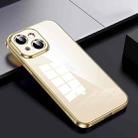 For iPhone 15 SULADA Shine Through Series Plating TPU Transparent Phone Case(Gold) - 1