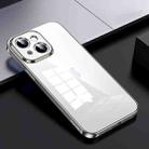 For iPhone 15 SULADA Shine Through Series Plating TPU Transparent Phone Case(Titanium Grey) - 1