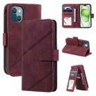 For iPhone 15 Skin Feel Multi-card Wallet Leather Phone Case(Red) - 1