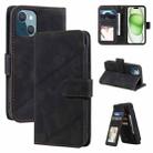 For iPhone 15 Plus Skin Feel Multi-card Wallet Leather Phone Case(Black) - 1