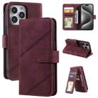 For iPhone 15 Pro Skin Feel Multi-card Wallet Leather Phone Case(Red) - 1