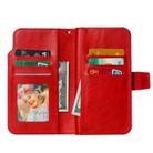 For iPhone 16 Pro Max Tri-Fold 9-Card Wallets Leather Phone Case(Red) - 3