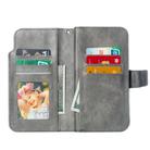 For iPhone 16 Pro Max Tri-Fold 9-Card Wallets Leather Phone Case(Grey) - 3