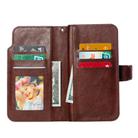 For iPhone 16 Pro Max Tri-Fold 9-Card Wallets Leather Phone Case(Brown) - 3