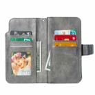 For iPhone 16 Pro Tri-Fold 9-Card Wallets Leather Phone Case(Grey) - 3