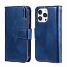 For iPhone 16 Pro Tri-Fold 9-Card Wallets Leather Phone Case(Blue) - 2