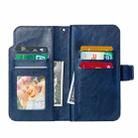 For iPhone 16 Pro Tri-Fold 9-Card Wallets Leather Phone Case(Blue) - 3