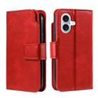 For iPhone 16 Tri-Fold 9-Card Wallets Leather Phone Case(Red) - 2